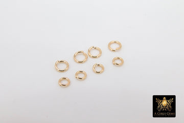 14 K Gold Filled Jump Rings, 3.3 mm 4.0 mm 5.0 mm and 6.0 mm Open Snap Close Rings, Strong 20 Gauge